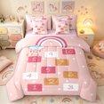 thumbnail image 1 of Manfei Hopscotch Number Twin Bedding, Rainbow Cloud Bedding Comforter Set, Pink, Pink Reversible, 7 Pieces, 1 of 6