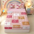 thumbnail image 1 of Manfei Hopscotch Number Zipper Twin Comforter Sets with Fitted Sheet and 2 Pillowcases, Rainbow Cloud Zipper Bedding Set, Pink, Pink Reversible, 4 Pieces, 1 of 7