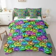 thumbnail image 1 of Manfei Horror Pumpkin Bedding Comforter Set 7pcs for Teens, Neon Green Queen Bedding Sets, Kids Sugar Halloween Theme Queen Sheet Sets, Luxury Bedroom Decor, 1 of 7