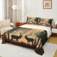 thumbnail image 1 of Manfei Hunting Deer Bed Sheets 4pcs, Smoky Jungle King Sheets, Wild Animal Themed Sheet Set, Super Cozy Room Decor, 1 of 7