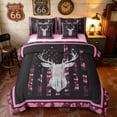 thumbnail image 1 of Manfei Hunting Deer Silhouette Twin Bedding, Camo American Flag Bedding Comforter Set, Pink Purple, Pink Reversible 7 Pieces, 1 of 6