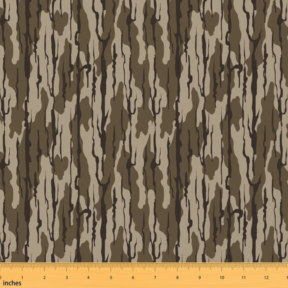Manfei Hunting Fabric by the Yard 1 Yard, Outdoor Home Decor Fabric by the Yard, Brown