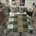 thumbnail image 1 of Manfei Hunting Wolf Deer Bedding Comforter Set 7 Pieces, Green Camouflage Plaid Queen Bedding Sets, Rustic Farmhouse Queen Sheet Sets, Lightweight Room Decor, 1 of 8