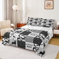 thumbnail image 1 of Manfei Hunting Wolf Deer Twin Sheet Sets, Gray Camouflage Plaid Twin Fitted Sheet, Rustic Farmhouse Flat Sheet, Breathable Home Decor 3pcs, 1 of 7