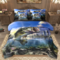 thumbnail image 1 of Manfei Hunting and Fishing Twin Bedding Sets 7pcs, Big Pike Fish Bedding Comforter Set, Modern Cityscape Sheet Sets, Luxury Bedroom Decor, 1 of 8
