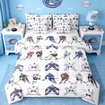 thumbnail image 1 of Manfei Ice Hockey 7pcs Bedding Comforter Set For Boys Youth Hockey Player,Sports Game Winter Sports Queen Bedding Sets Reversible, 1 of 9