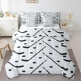 thumbnail image 1 of Manfei Ice Hockey Bedding Comforter Set 7-Piece for Kids, American Sports King Bedding Sets, Cartoon Sport Theme Reversible Bed Sheets, Luxury Bedroom Decor, 1 of 7