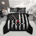 thumbnail image 1 of Manfei Ice Hockey Full Size Comforter Sets 3-Piece, Grunge USA Flag Bedding Comforter Set, Sports Bedding Sets, Lightweight Room Decor, 1 of 8