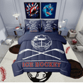 thumbnail image 1 of Manfei Ice Hockey Helmet 7-Piece Twin Bedding Sets,Sport Theme Bedding Comforter Set,Red Blue Sheet Sets For Boys,Ultra Soft Bedroom Decorative Reversible, 1 of 8