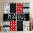 thumbnail image 1 of Manfei Ice Hockey Sport Black Out Curtains,Ball Gamer Gaming Curtains Pack of 2 (42x63 Each),Retro Aztec Rhombus Bedroom Curtains For Kids,Luxury Bedroom Decor, 1 of 6
