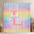 thumbnail image 1 of Manfei Initial L Letter Blackout Curtains Set of 2 (52x84 Each) for Girls, Dreamy Galaxy Stars Rainbow Window Curtains, Cute Princess Style Curtains and Drapes, Curtains and Drapes Decor, 1 of 6