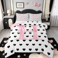 thumbnail image 1 of Manfei Initial Letter Alphabet Queen Comforter Set,Ribbon Bow Lovely Loves Comforter Sets Queen,Pink Reversible,3pcs,1 Comforter and 2 Pillowcases, 1 of 7
