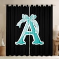 thumbnail image 1 of Manfei Initial A Letter Black Out Curtains for Kid, Princess Cyan Bowknot Curtains Pack of 2 (42x63 Each), Kawaii Cute Cartoon Bedroom Curtains, Curtains Blackout Home Decor, 1 of 6