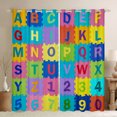 thumbnail image 1 of Manfei Initial Letter Child Blackout Curtains Set of 2 (52x84 Each), Buffalo Plaid Window Curtains, Colorful Patchwork Curtains and Drapes, Living Room Curtains Decor, 1 of 6