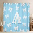 thumbnail image 1 of Manfei Initial A Letter Curtains Pack of 2 (42x84 Each) for Kids, White Blue Bowknot Curtains Blackout, Cartoon Kawaii Monogrammed Bedroom Curtains, Window Curtains Room Decor, 1 of 6