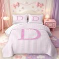 thumbnail image 1 of Manfei Initial Letter D Design Twin Quilt Set,Abstract Line Art Twin Coverlet Set,3-Piece,1 Bedspread and 1 Pillowcase, 1 of 7