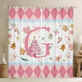 thumbnail image 1 of Manfei Initial Letter G Blackout Curtains (2-Pack,42x84),Graffiti Xmas Tree Gingerbread Man,Breathable Decor For Girls, 1 of 6