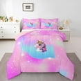 thumbnail image 1 of Manfei Initial Letter G Queen Comforter Set,Kawaii Unicorn Bedding Sets,Starry Sky Bedding Comforter Set For Girl,Breathable Bedroom Decoration Reversible,3 Pieces, 1 of 8