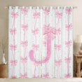 thumbnail image 1 of Manfei Initial Letter J Black Out Curtains,Kawaii Bowtie Ribbon Curtains Pack of 2 (42x63 Each),Girls Pink Bow Knot Bedroom Curtains For Girl Kids,Breathable Bedroom Decoration, 1 of 6