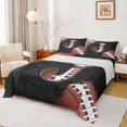 thumbnail image 1 of Manfei Initial Letter J Full Size Sheets,Football Sport Lovers Bed Sheets,Rugby Gamer Gaming Sheet Sets For Kids,Breathable Bedroom Decoration,4-Piece, 1 of 7