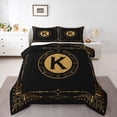 thumbnail image 1 of Manfei Initial Letter K Bedding Comforter Set,Vintage bohemian Style Twin Comforter Sets,Aztec Geometric Bedding Set For Girl,Breathable Bedroom Decoration Reversible,2 Pieces, 1 of 8