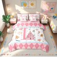 thumbnail image 1 of Manfei Initial Letter L 7 Pieces Bedding Comforter Set,Graffiti Christmas Tree Full Bedding Set,Cartoon Gingerbread Man Fitted Sheet Flat Sheet For Girl,Breathable Bedroom Decoration Reversible, 1 of 8