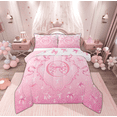 thumbnail image 1 of Manfei Initial Letter O Queen Comforter Set, Cute Princess Bowknot Bedding Sets, Teens Boys Girls Kids Reversible Bedding Comforter Set, Super Cozy Room Decor, 3 Pieces, 1 of 8