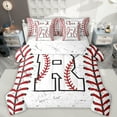 thumbnail image 1 of Manfei Initial Letter R 7-Piece Bedding Comforter Set,Baseball Sport King Bedding Sets,Ball Gamer Gaming Bed Sheets For Boys Kids,Breathable Bedroom Decoration Reversible, 1 of 8