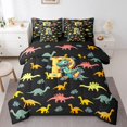 thumbnail image 1 of Manfei Initial Letter R Bedding Comforter Set 7 Pieces,Cute Dinosaur King Bedding Sets,Pink Black Bed Sheets For Boys,Breathable Bedroom Decoration Reversible, 1 of 7