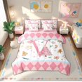 thumbnail image 1 of Manfei Initial Letter V 7 Pieces Bedding Comforter Set,Graffiti Christmas Tree Full Bedding Set,Cartoon Gingerbread Man Fitted Sheet Flat Sheet For Girl,Breathable Bedroom Decoration Reversible, 1 of 8