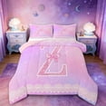 thumbnail image 1 of Manfei Initial Letter Z Queen Comforter Set,Chic Bow Tie Bedding Sets,Galaxy Starry Sky Bedding Comforter Set For Girl,Breathable Bedroom Decoration Reversible,3 Pieces, 1 of 8