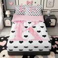 thumbnail image 1 of Manfei Initial Lettering K Zipper Twin Comforter Sets with Fitted Sheet and 2 Pillowcases,Dreamy Princess Bows Zipper Bedding Set,Pink Reversible,4pcs, 1 of 7