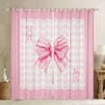 thumbnail image 1 of Manfei Initial M Letter Curtains Pack of 2 (42x84 Each), Cartoon Dreamy Bowknot Curtains Blackout, Girly Pink Buffalo Plaid Bedroom Curtains, Curtains and Drapes Room Decor, 1 of 6