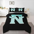 thumbnail image 1 of Manfei Initial N Letter Bedding Comforter Set for Kid, Princess Cyan Bowknot Twin Comforter Sets, Kawaii Cute Cartoon Reversible Bedding Set, Lightweight Room Decor, 2-Piece, 1 of 8