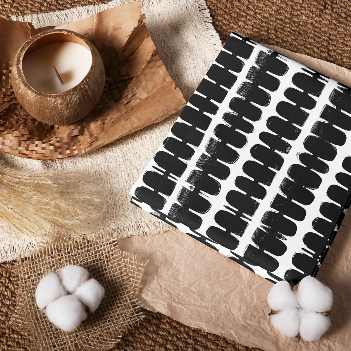 Manfei Ink Dash 100% Cotton Fabric by the Yard 1 Yard, Black Dot Home ...