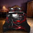 thumbnail image 1 of Manfei Japanese Dragon Animals King Size Comforter Sets,Moon Samurai Comforters King Size,Black Red,Black Reversible,3-Piece,1 Comforter and 2 Pillowcases, 1 of 7