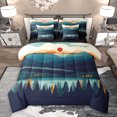 thumbnail image 1 of Homewish Japanese Mount Fuji Bedding Comforter Set 7pcs for Adult, Jungle Nature Scenery King Bedding Sets, Rustic Farmhouse Reversible Bed Sheets, Breathable Home Decor, 1 of 7