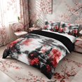 thumbnail image 1 of Manfei Japanese Pagoda Queen Duvet Cover Set, Red Tree Buddha Bedding, Black Red Gray, Black Reversible 3-Piece, 1 Duvet Cover and 2 Pillowcases, 1 of 6
