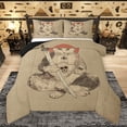 thumbnail image 1 of Manfei Japanese Samurai Twin Comforter Set,Boho Kitten Gothic Skull,Cozy Reversible Decor,2-Piece, 1 of 8