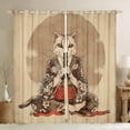 thumbnail image 1 of Manfei Japanese Ukiyoe Black Out Curtains,Cat Kitten Samurai Curtains Pack of 2 (42x63 Each),Cherry Blossom Bedroom Curtains For Girls Boys,Microfiber Bedroom Decor, 1 of 6