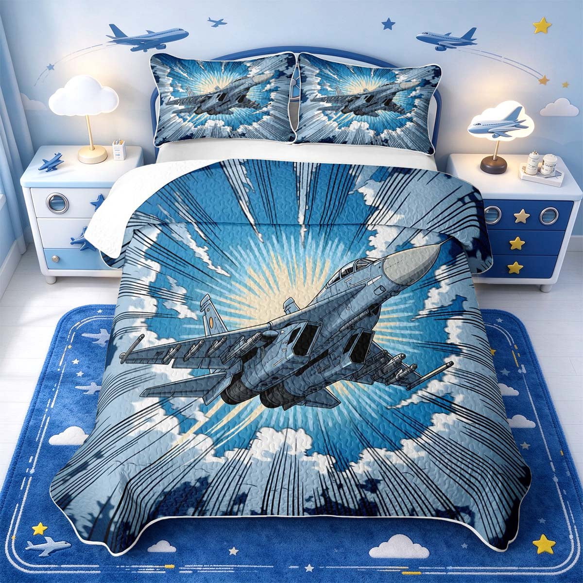 Pyjamas At Jet Manfei Jet Aviation Quilt Full,Soft Cloud Full Bedspread Sets,3 Pieces ...