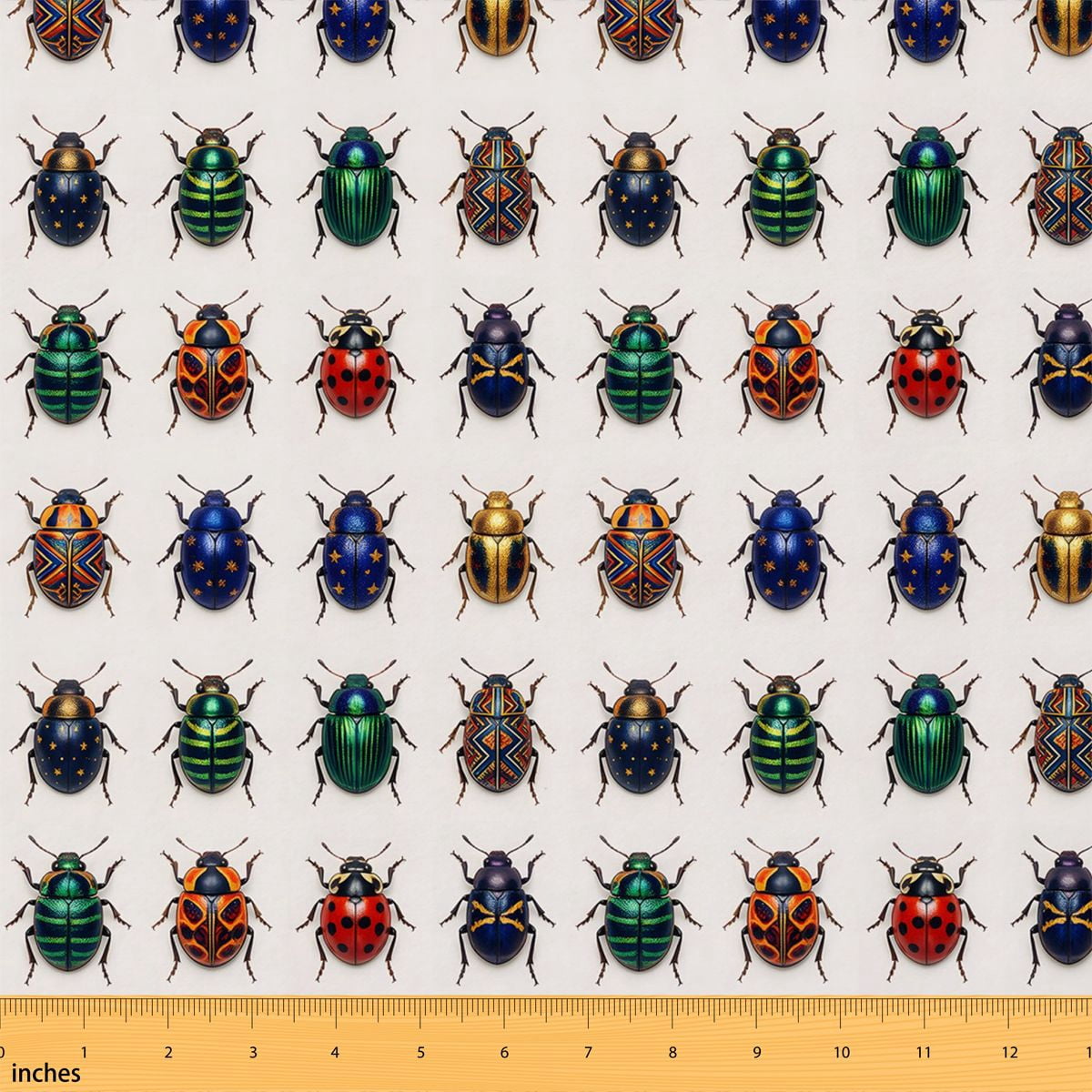 Manfei Jewel Beetle Fabric by the Yard 5 Yards, Tiny Bug Fabric for ...