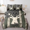 thumbnail image 1 of Manfei Jungle Animal 7 Pieces Full Size Bedding Sets,Retro American Flag Full Size Bed in a Bag,Green,Black Reversible, 1 of 7