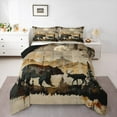 thumbnail image 1 of Manfei Jungle Animal Deer Queen Comforter Set,Wild Moose Elk Bedding Sets,Rustic Farmhouse Animal Bedding Comforter Set,Super Cozy Bedroom Decorative Reversible,3 Pieces, 1 of 8