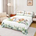 thumbnail image 1 of Feelyou Jungle Animal Party Queen Sheet Sets, Giraffe Lion Elephant Flat Sheet, Cute Wildlife Queen Fitted Sheet, Microfiber Room Decorative, 4pcs, 1 of 7