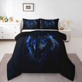 thumbnail image 1 of Manfei Jungle Animal Queen Comforter Set,Wild Wolf Comforter Sets Queen,Black,Black Reversible,3 Pieces,1 Comforter and 2 Pillowcases, 1 of 7