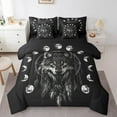 thumbnail image 1 of Manfei Jungle Animal Wlof Bed in a Bag King Size,Gray Dreamcatcher Bed Set,Lunar Eclipse Super Cozy Bedroom Decoration Reversible,7 Pieces, 1 of 7