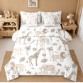 thumbnail image 1 of Manfei Jungle Animals 7-Piece Twin Bedding Sets,Elephant Lion Giraffe Animal African Safari Animal Bedding Comforter Set For Kids Reversible, 1 of 8