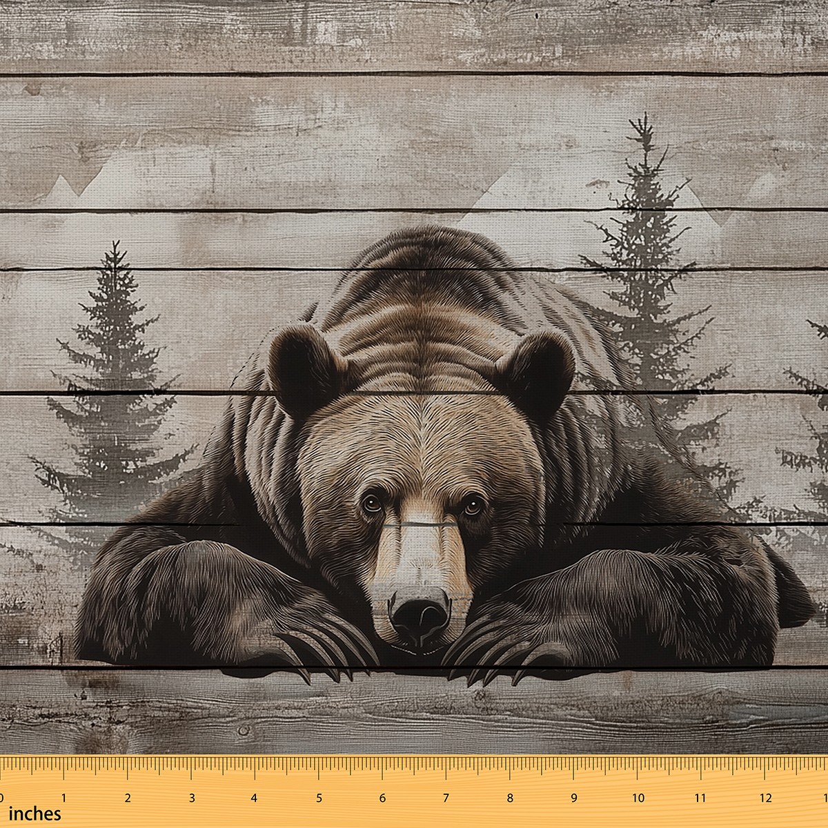 Manfei Rug Manfei Jungle Bear Sewing & Crafting Fabric (5 Yards), Woodland ...