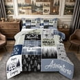 thumbnail image 1 of Manfei Jungle Deer Bear Queen Comforter Set 3 Pieces,Camping Car Comforter Sets Queen,Slate Gray Black,1 Comforter and 2 Pillowcases,Reversible, 1 of 6